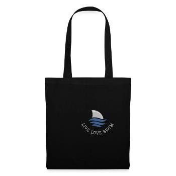 Schwimmen Spruch Lustig Live Love Swim - Stoffbeutel - Schwarz - Vorne