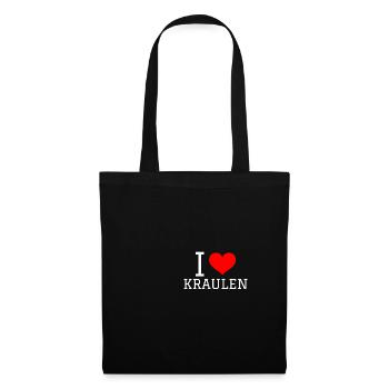 Schwimmen Spruch Lustig I Love Kraulen - Stoffbeutel - Schwarz - Vorne