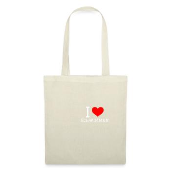 Schwimmen Spruch Lustig I Love Schwimmen - Stoffbeutel - Natur - Vorne