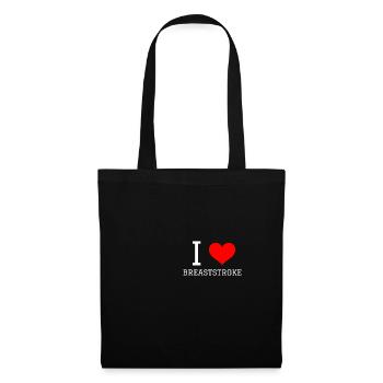 Schwimmen Spruch Lustig I Love Breaststroke - Stoffbeutel - Schwarz - Vorne