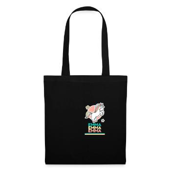 Emma Prénom Cadeau Douce Licorne - Sac en tissu - noir - Devant