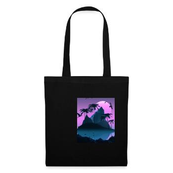 Vaporwave Aesthetic Palmiers de l’île tropicale - Sac en tissu - noir - Devant