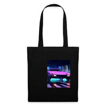 Vaporwave Aesthetic Sports Car Rain Night - Sac en tissu - noir - Devant
