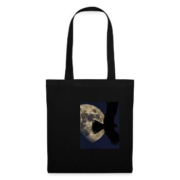 Ciel nocturne avec l’ombre de pleine lune d’un oiseau de proie - Sac en tissu - noir - Devant