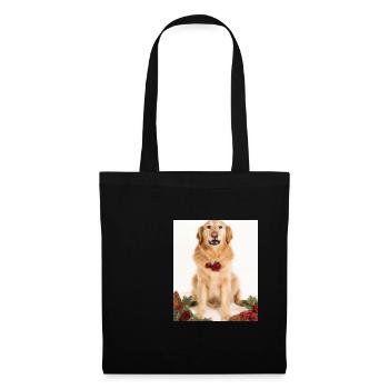 Weihnachten Hunde Golden Retriever Adventskranz - Stoffbeutel - Schwarz - Vorne