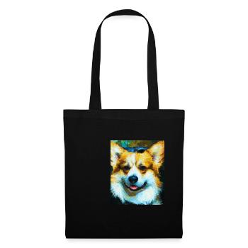 Corgi Portrait Vincent Van Gogh Style Chien - Sac en tissu - noir - Devant