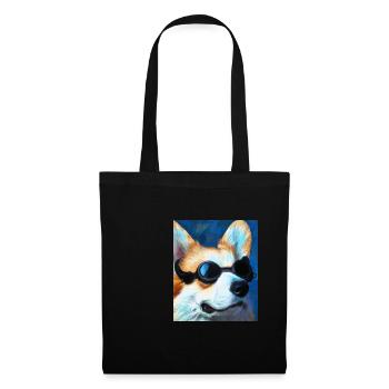 Corgi Portrait Vincent Van Gogh Style Chien - Sac en tissu - noir - Devant