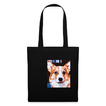Corgi Portrait Cubisme Chien - Sac en tissu - noir - Devant
