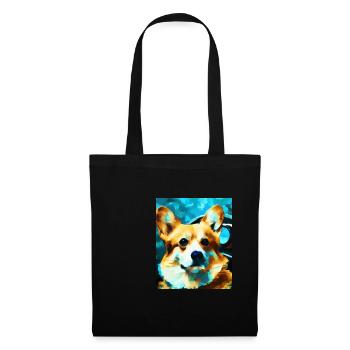 Corgi Portrait Vincent Van Gogh Style Dog - Tote Bag - black - Front