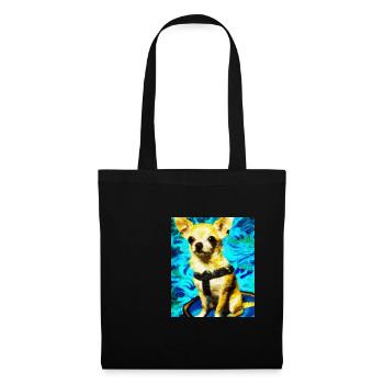 Chihuahua Portrait Vincent Van Gogh Style Hund - Stoffbeutel - Schwarz - Vorne