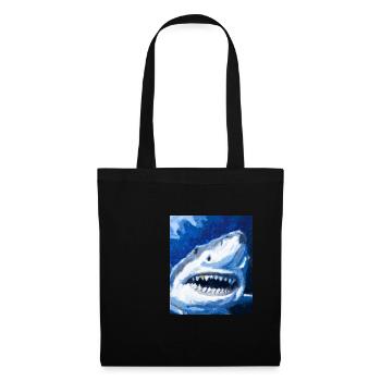 Grand Requin Blanc Vincent Van Gogh Style - Sac en tissu - noir - Devant