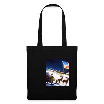Père Noël américain avec - Sac en tissu - noir - Devant