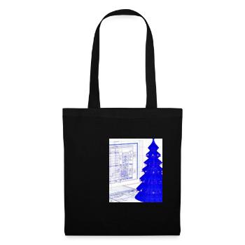 Weihnachten Weihnachtsbaum Schematic Blaupause - Stoffbeutel - Schwarz - Vorne