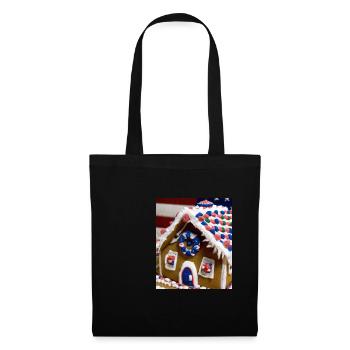 American Christmas Gingerbread House with US - Tote Bag - black - Front