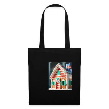 American Christmas Gingerbread House with US - Tote Bag - black - Front