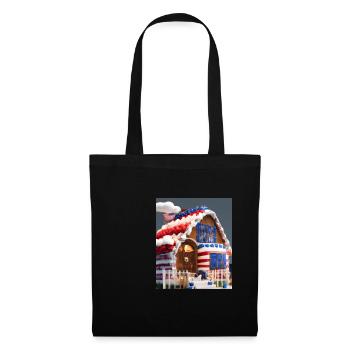 American Christmas Gingerbread House with US - Tote Bag - black - Front