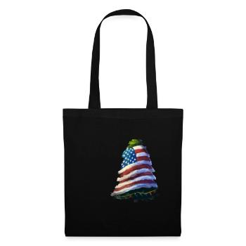 Arbre de Noël américain avec US - Sac en tissu - noir - Devant
