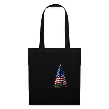 American Christmas Christmas Tree with US - Tote Bag - black - Front