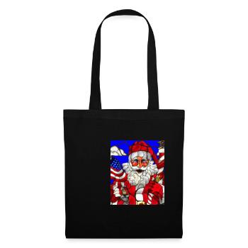 Amerikanisches Weihnachten Weihnachtsmann - Stoffbeutel - Schwarz - Vorne