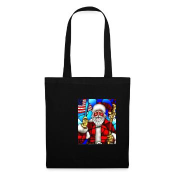 Amerikanisches Weihnachten Weihnachtsmann - Stoffbeutel - Schwarz - Vorne