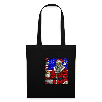 Amerikanisches Weihnachten Weihnachtsmann - Stoffbeutel - Schwarz - Vorne
