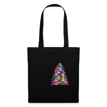 Weihnachten Weihnachtsbaum Kirchenfenster - Stoffbeutel - Schwarz - Vorne