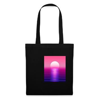 Vaporwave Sun Synthwave Sunset - Tote Bag - black - Front