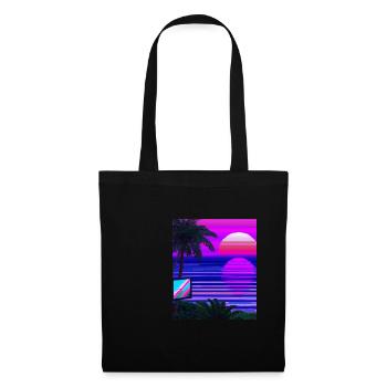 Vaporwave Sun Synthwave Sunset Palms - Tote Bag - black - Front