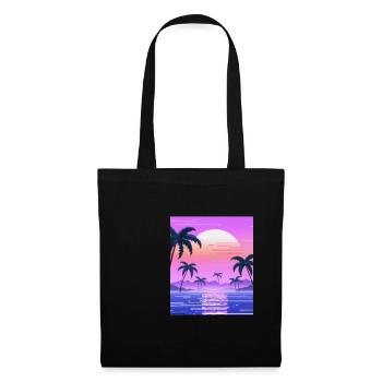 Vaporwave Sun Synthwave Sunset Palms - Tote Bag - black - Front