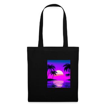 Vaporwave Sun Synthwave Sunset Palms - Tote Bag - black - Front