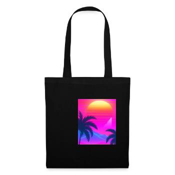 Synthwave Sun Hawaii Vaporwave Esthétique - Sac en tissu - noir - Devant