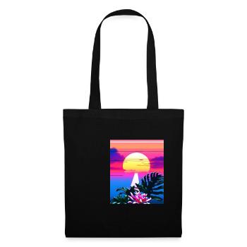 Synthwave Sun Hawaii Vaporwave Esthétique - Sac en tissu - noir - Devant