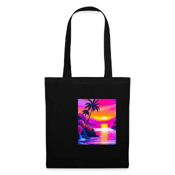 Synthwave Sun Hawaii Vaporwave Aesthetic - Tote Bag - black - Front