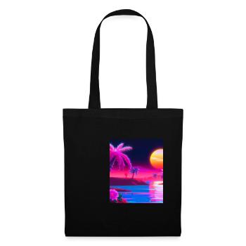 Synthwave Sun Hawaii Vaporwave Aesthetic - Tote Bag - black - Front