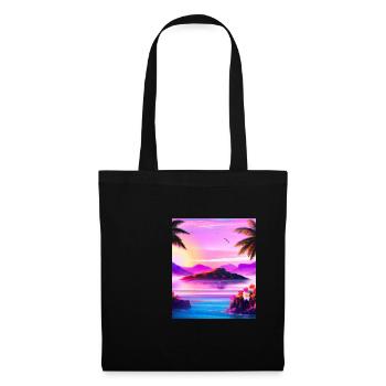 Synthwave Sun Hawaii Vaporwave Aesthetic - Tote Bag - black - Front