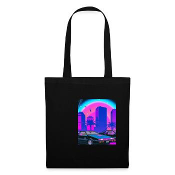 Vaporwave Esthétique Synthwave City - Sac en tissu - noir - Devant