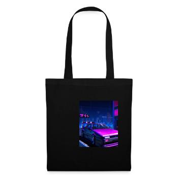 Vaporwave Esthétique Synthwave Car - Sac en tissu - noir - Devant