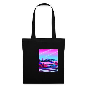 Vaporwave Esthétique Synthwave Car - Sac en tissu - noir - Devant