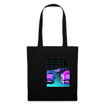 Vaporwave Esthétique Synthwave Car - Sac en tissu - noir - Devant