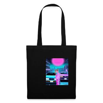 Vaporwave Esthétique Synthwave Car Anime Fille - Sac en tissu - noir - Devant