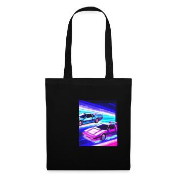 Vaporwave Esthétique Synthwave Car - Sac en tissu - noir - Devant