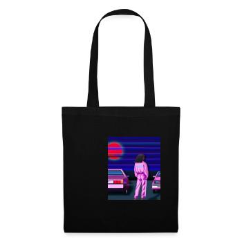 Vaporwave Esthétique Synthwave Car Anime Fille - Sac en tissu - noir - Devant