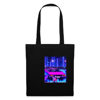 Vaporwave Esthétique Synthwave Car Anime Fille - Sac en tissu - noir - Devant