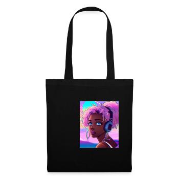 Pastel Aesthetic Cute Anime Girl - Tote Bag - black - Front