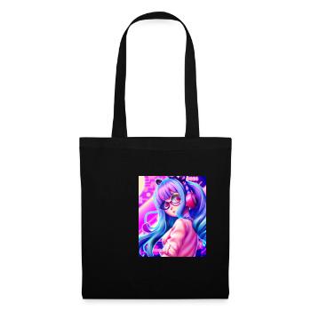 Pastel Aesthetic Nerd Anime Girl - Tote Bag - black - Front