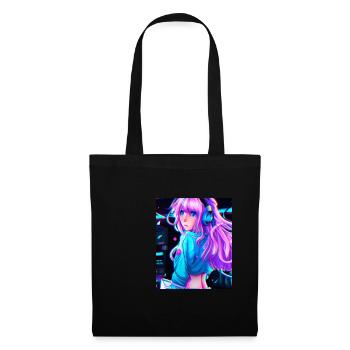 Pastel Aesthetic Cute Anime Girl - Tote Bag - black - Front