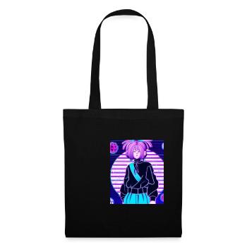 Pastel Esthétique Triste Anime Fille - Sac en tissu - noir - Devant
