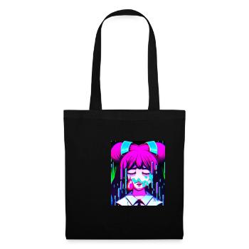 Pastel Esthétique Triste Anime Fille - Sac en tissu - noir - Devant