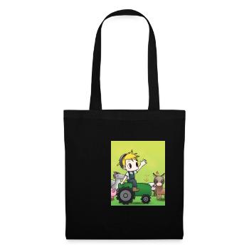 Green Tractor Birthday Anime Farm Animals - Tote Bag - black - Front