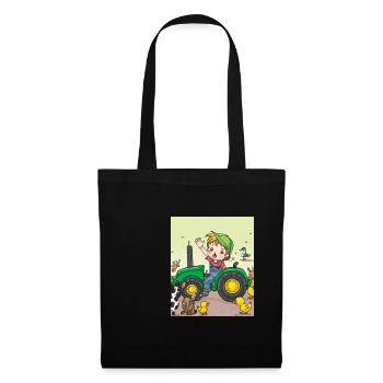 Green Tractor Birthday Anime Farm Animals - Tote Bag - black - Front